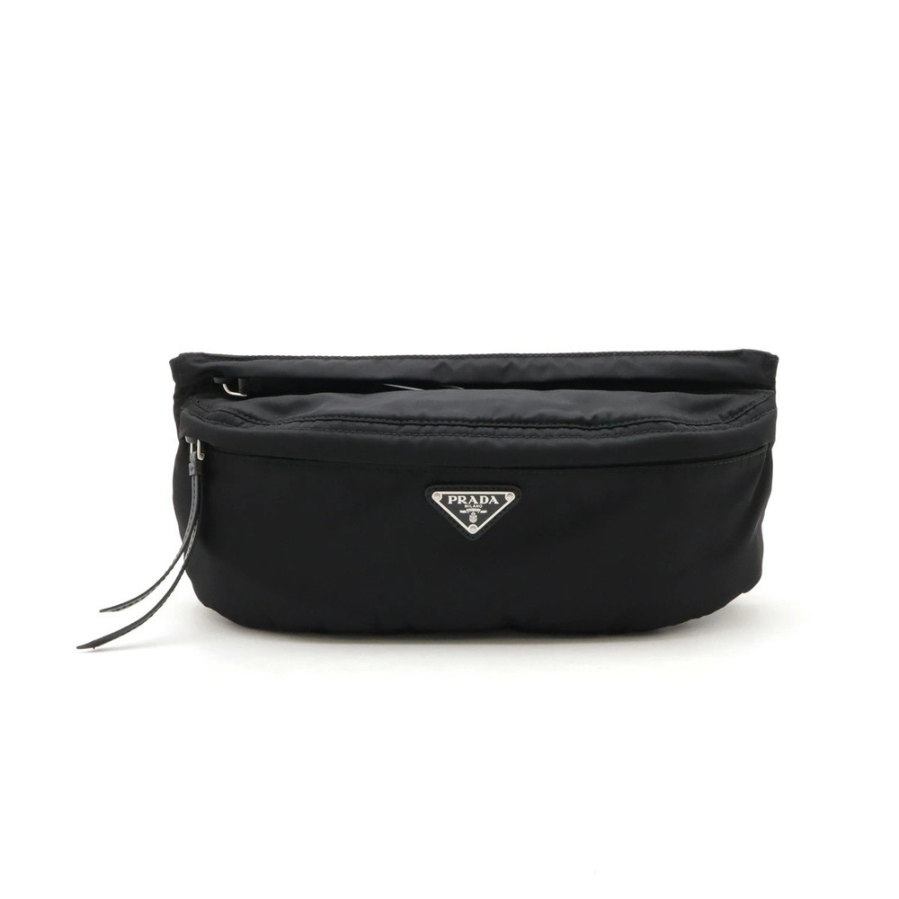 Prada Waist Pouch Clutch Bag Hip Body Shoulder NERO Black